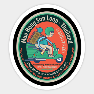 Mae Hong Son Loop - Scooter Trip - Backpacker Badge Thailand Sticker